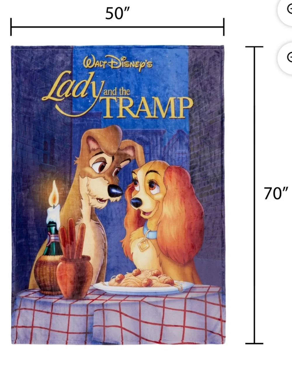Disney Lady and Tramp Silk Throw in VHS collectible box